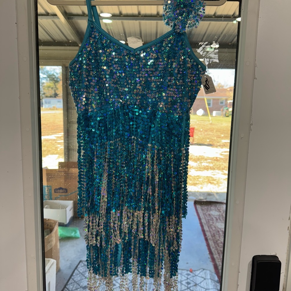 Sparkling Blue Kids Dance Costume